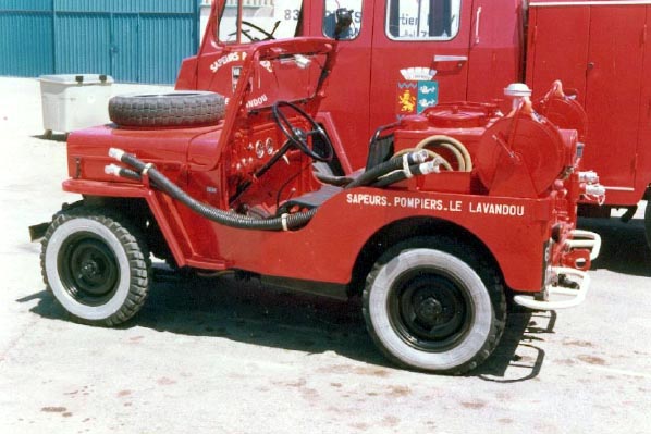 Joyax Jeep Mécanique Pompiers – Avec Remorque Et Citerne, Tôle, Boîte D'origine