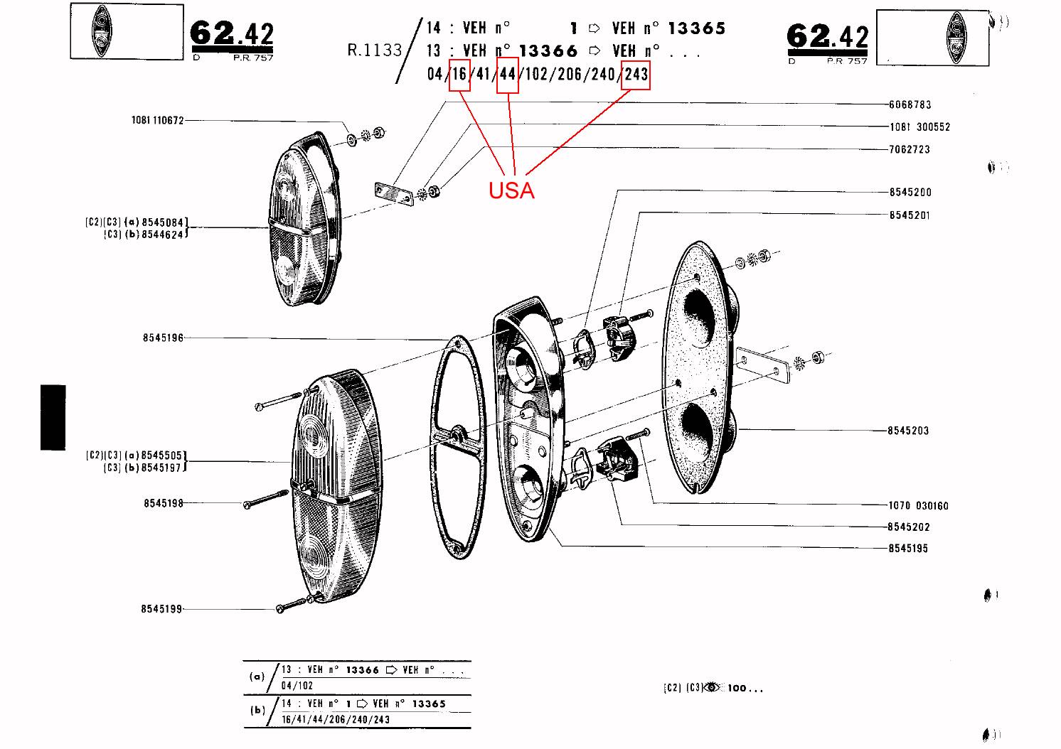 numéro de série Autotitre Auto titre C est l occasion de voir quelles voitures sont équipées en Altissimo En haut de la page 62 42 on voit le tableau des équipements