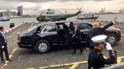 La nouvelle limousine blindée de Donald Trump de sortie