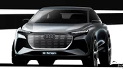 Audi dévoile des croquis de son concept Q4 e-tron pour Genève