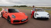 Essai Porsche 911 Turbo S VS Porsche Taycan turbo S par Soheil Ayari : croqueuses de chrono