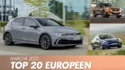 Palmarès des 20 voitures les plus vendues en Europe en 2021