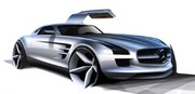 Mercedes-Benz SLS : premières esquisses et photos de l'intérieur