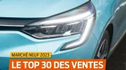 Le top 30 des voitures neuves vendues en France en 2023