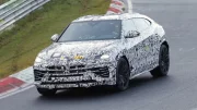 Le futur Lamborghini Urus hybride rechargeable surpris au Nürburgring