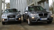 Essai Audi Q5 2.0 TDI S tronic vs BMW X3 xDrive20d Auto : Combat de rue