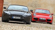 Essai Aston Martin V8 Vantage 420 ch vs Porsche 911 Carrera S 400 ch : Duel d'anthologie