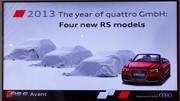 Audi annonce 4 nouveaux modèles RS pour 2013