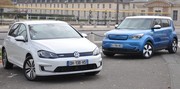 Essai Volkswagen e-Golf et Kia Soul EV : match électrique