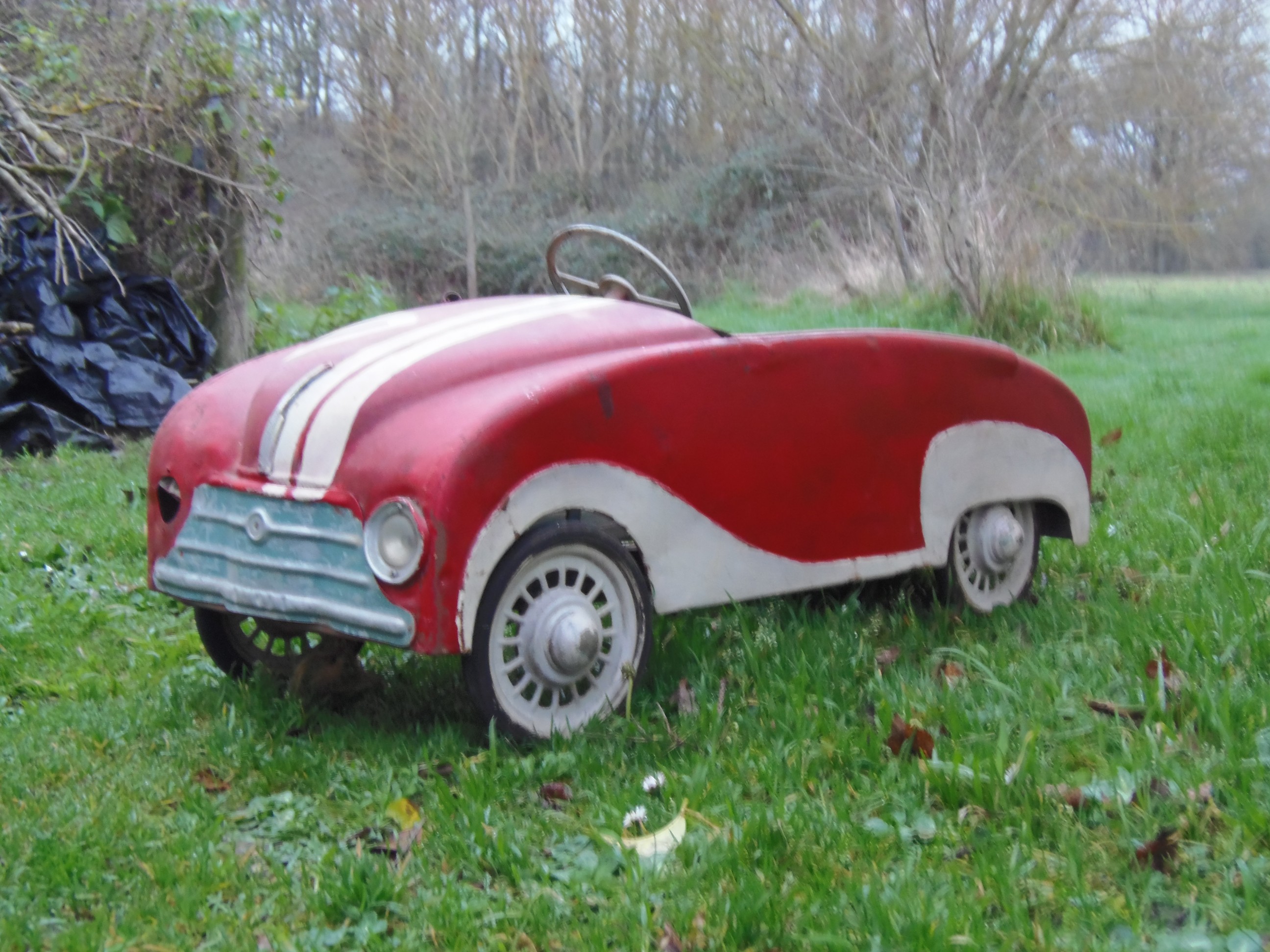 LOT 4 ROUE De Voiture A Pedales Pneu Metal Peint 1930 EUR 45,00 - FR