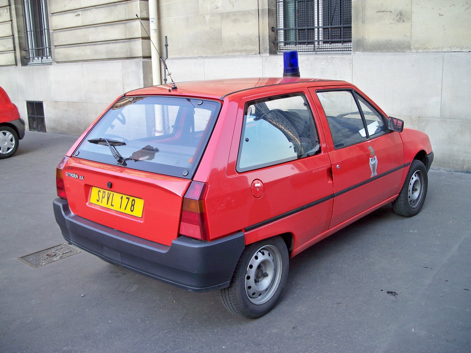 Citroën AX Pompiers DUVI – Échelle 1/43, Résine Rouge, 1986, Occasion