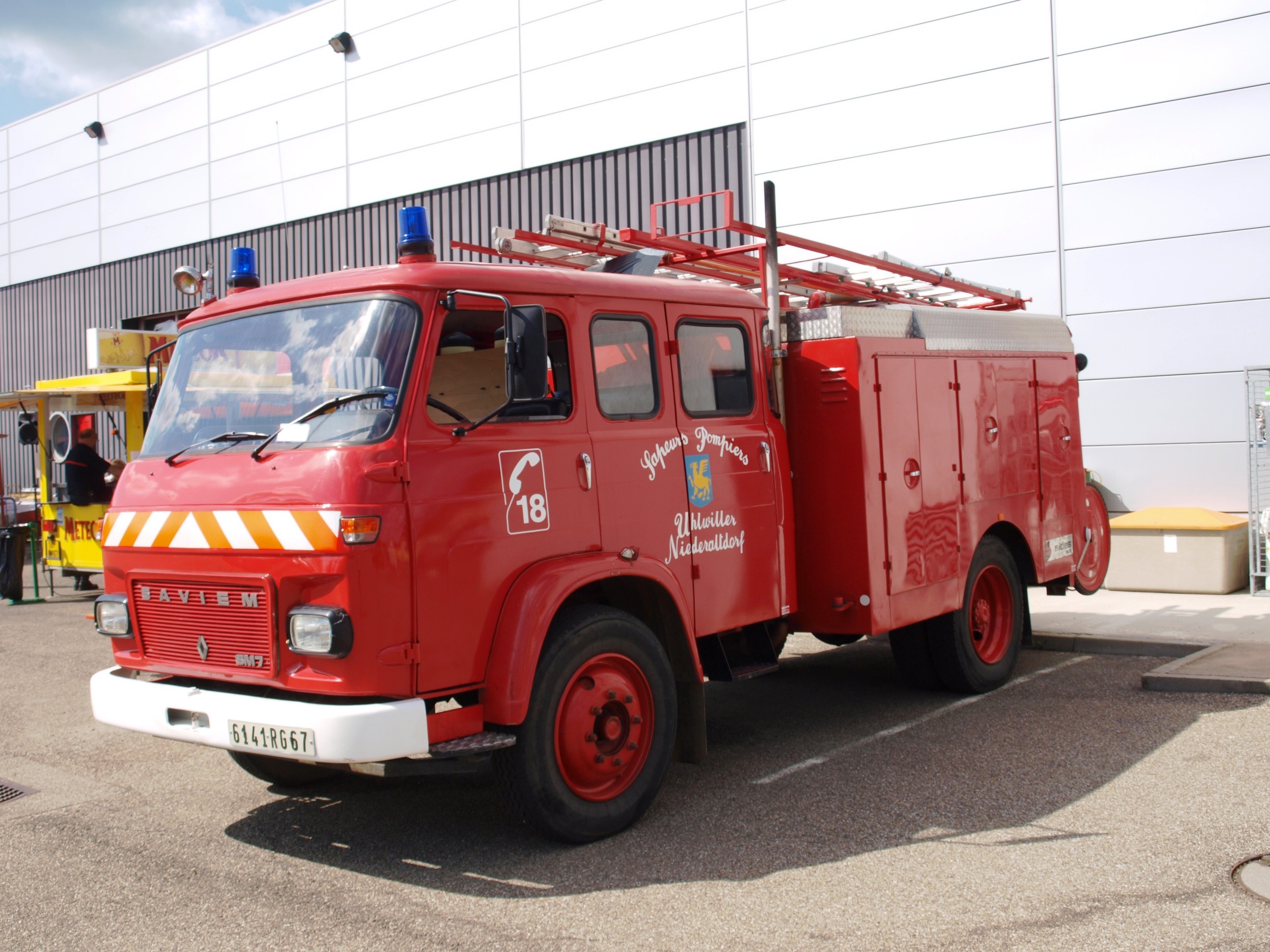 Miniature ALERTE – Camion De Pompiers SAVIEM SM7 Eure-et-Loir, échelle 1/43, Neuve