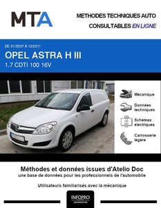 MTA Opel Astra H fourgon phase 2