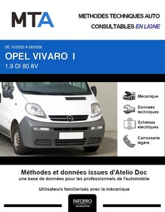 MTA Opel Vivaro A chassis cabine phase 1