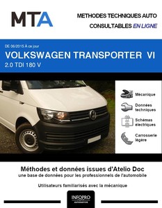 MTA Volkswagen Transporter T6 chassis cabine phase 1