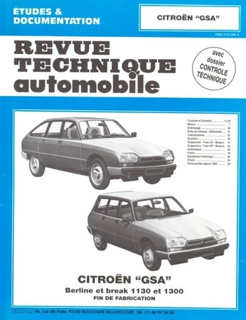 Revue Technique Citroën GSA 1130 et 1300 cm3